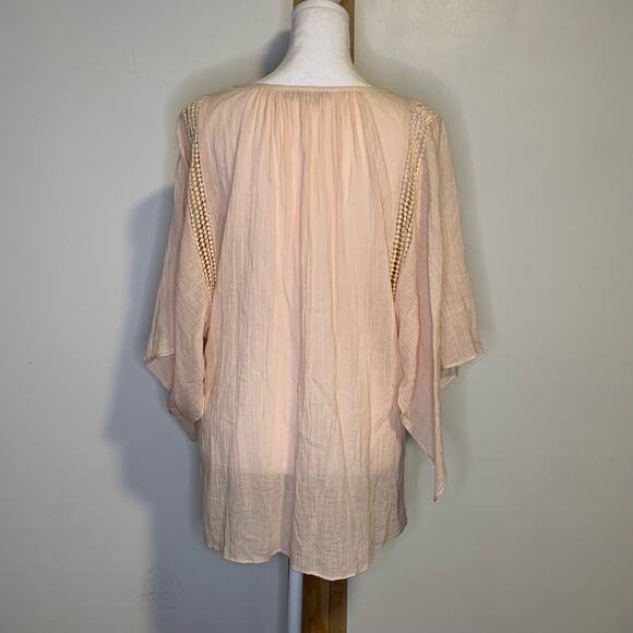 Calypso St. Barth light pink peasant top size S - Picture 5 of 9